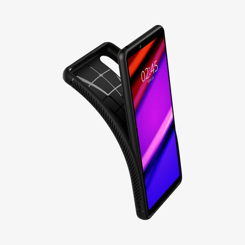 ACS02841 - Sony Xperia 1 III Case Rugged Armor in matte black showing the back